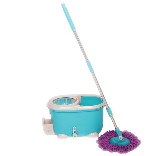 Bộ cây lau nhà xoay tay 360 độ Lock&Lock -Xanh dương (2 white mop +1 purple mop) - [MOP-Q2-1]