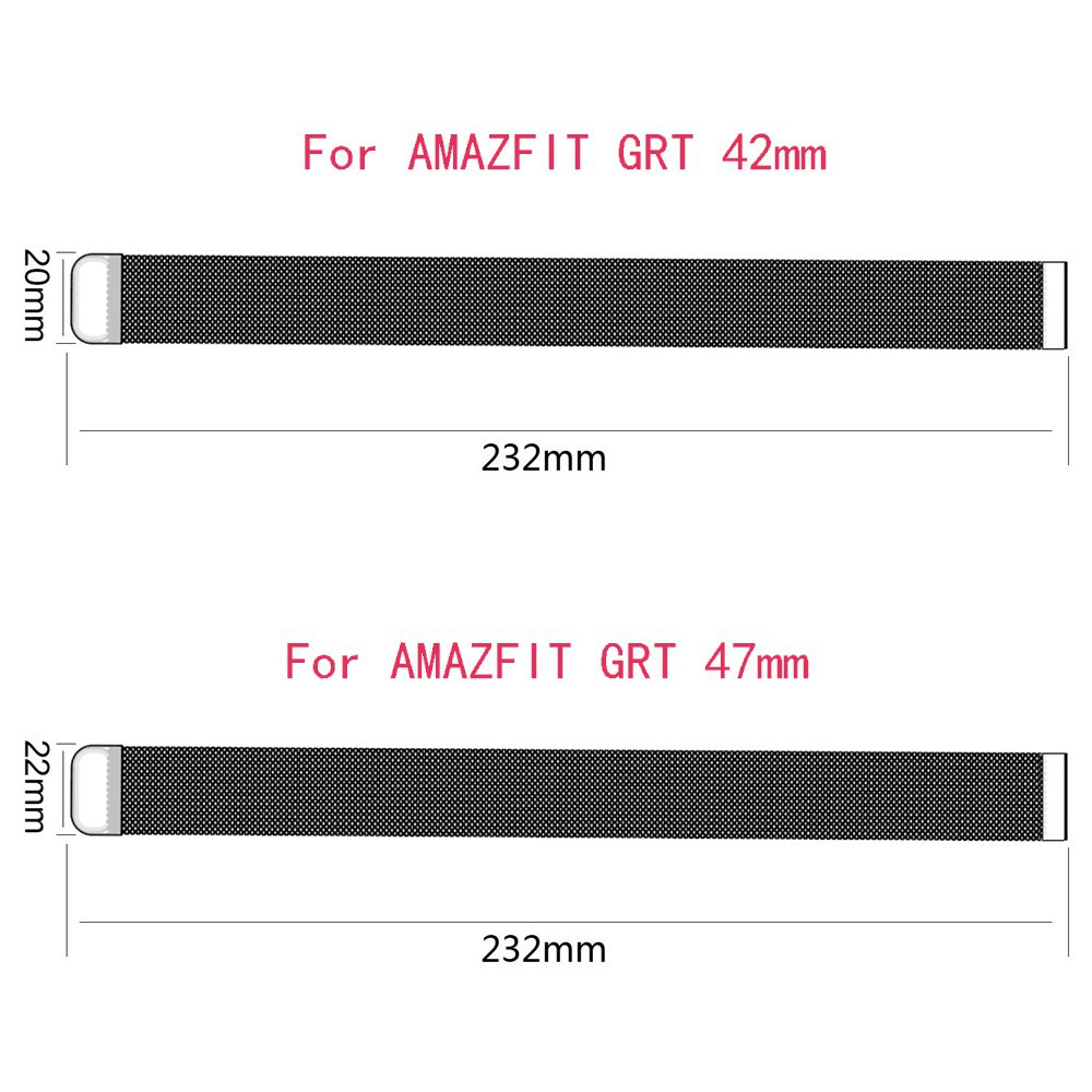 Dây Đeo Thay Thế Chất Liệu Thép Không Gỉ Khóa Nam Châm Cho Xiaomi Huami AMAZFIT GTR 47mm 42mm 20mm 22mm