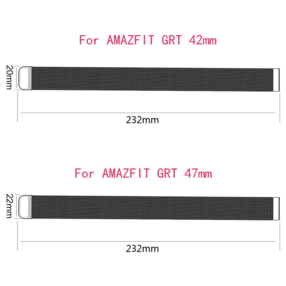 Watchband For Xiaomi Huami AMAZFIT BIP LITE Strap Smart Watch Straps and Clasps 20mm Band for AMAZFIT BIP Milanese Magnetic Stainless Steel Wristband Bracelet