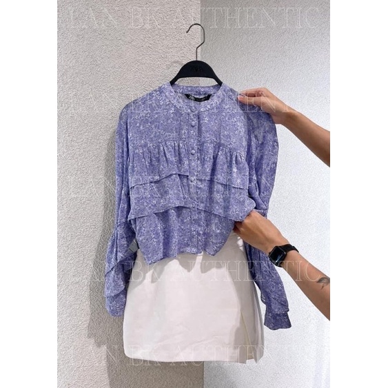 Áo zara auth hoa tím size xs newtag