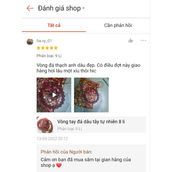 Vòng Tay Nữ Màu Hồng Dâu Tây Hợp Mệnh Hỏa, Thổ