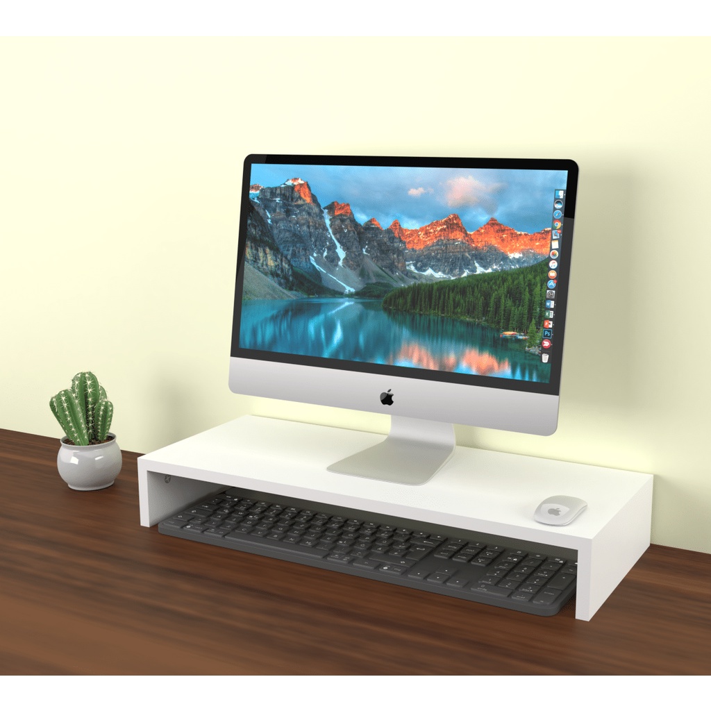 Kệ gỗ để màn hình máy tính, laptop dài 60 x 20cm cho bàn làm việc
