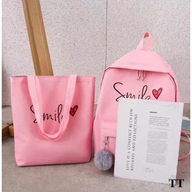 Balo 4 món thời trang sinh viên học sinh - Smile