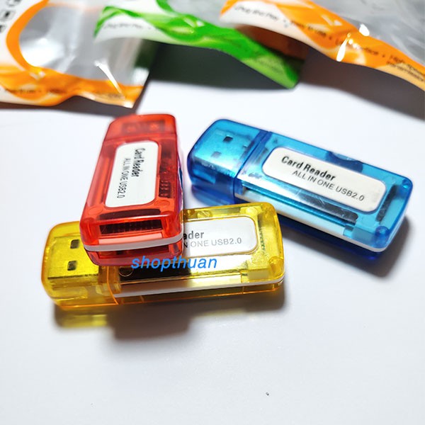 Đầu Đọc Thẻ Nhớ All In One Trong Suốt - Reader - Gắn Thẻ Nhớ Micro SD, SD