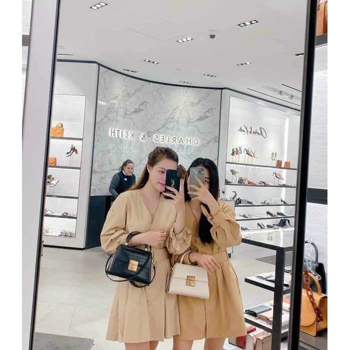 Túi Quai cầm da rắn sz 20cm - HANA BAG