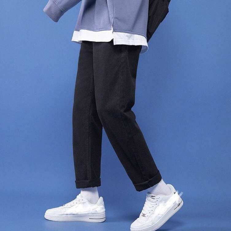 quần jean baggy nam đen trơn ống rộng chất bò cao cấp dáng suông siêu đẹp 017 | BigBuy360 - bigbuy360.vn