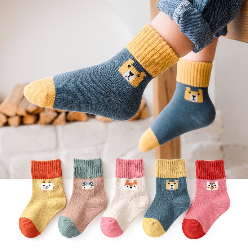 [Set 5 đôi] Tất Cao Cổ Cho Bé Phong Cách Hàn Quốc Từ 1-12 Tuổi