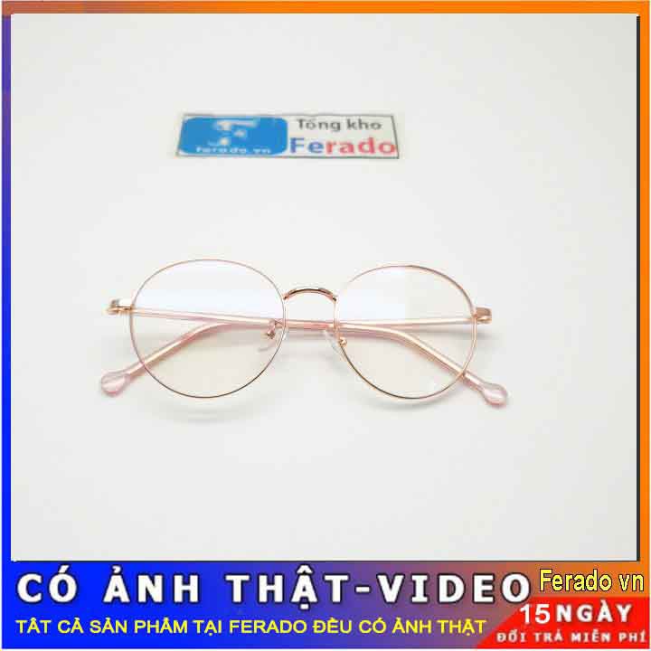 Gọng kính thời trang kim loại hồng