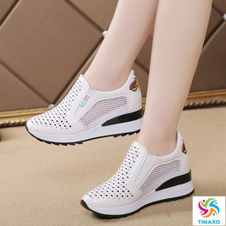 Giày da kết hợp lưới thoáng khí, độn đế GN24