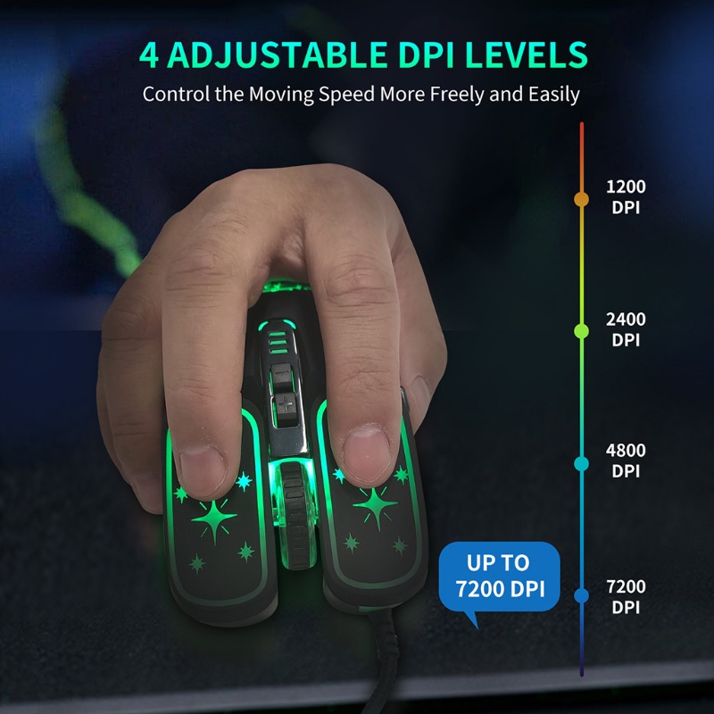 Chuột Quang Có Dây 7200DPI btsg Dùng Để Chơi Game