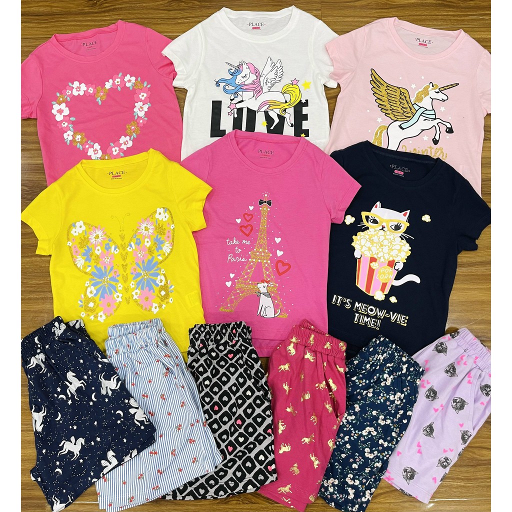 Set bộ áo thun + quần siêu xinh cho bé gái 14 - 45kg