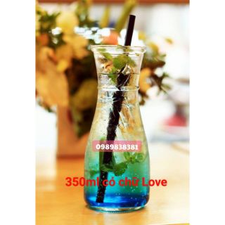 Chai thủy tinh eo 350ml ly sinh tố nước ép