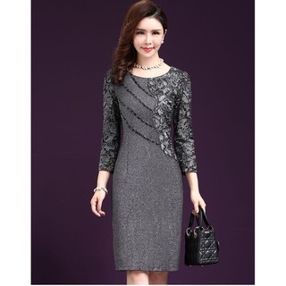 Đầm thun kim sa co giãn đính cườm hàng quảng châu