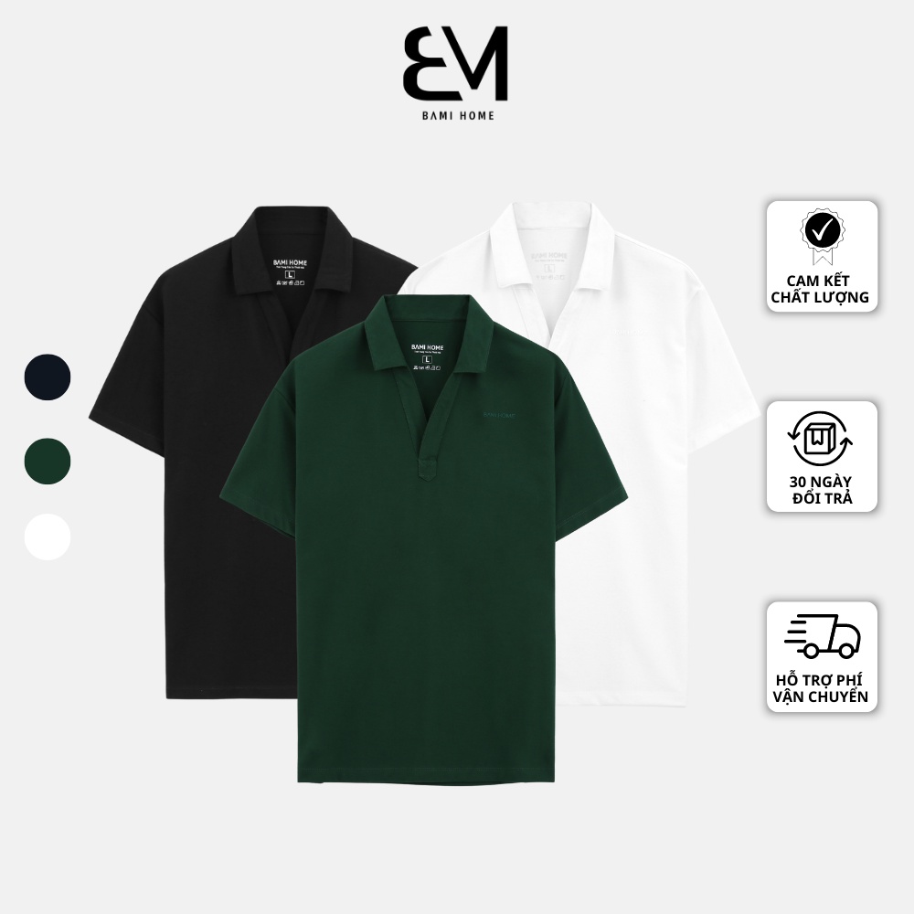Áo polo nam cổ bẻ BAMIHOME thun basic cộc tay vải cá sấu cotton phong cách trẻ trung chuẩn form APL