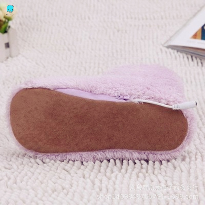 Giày giữ ấm bàn chân hoạt động điện USB vải lông ấm áp mùa đông chà sạch được dành cho nam/ nữ