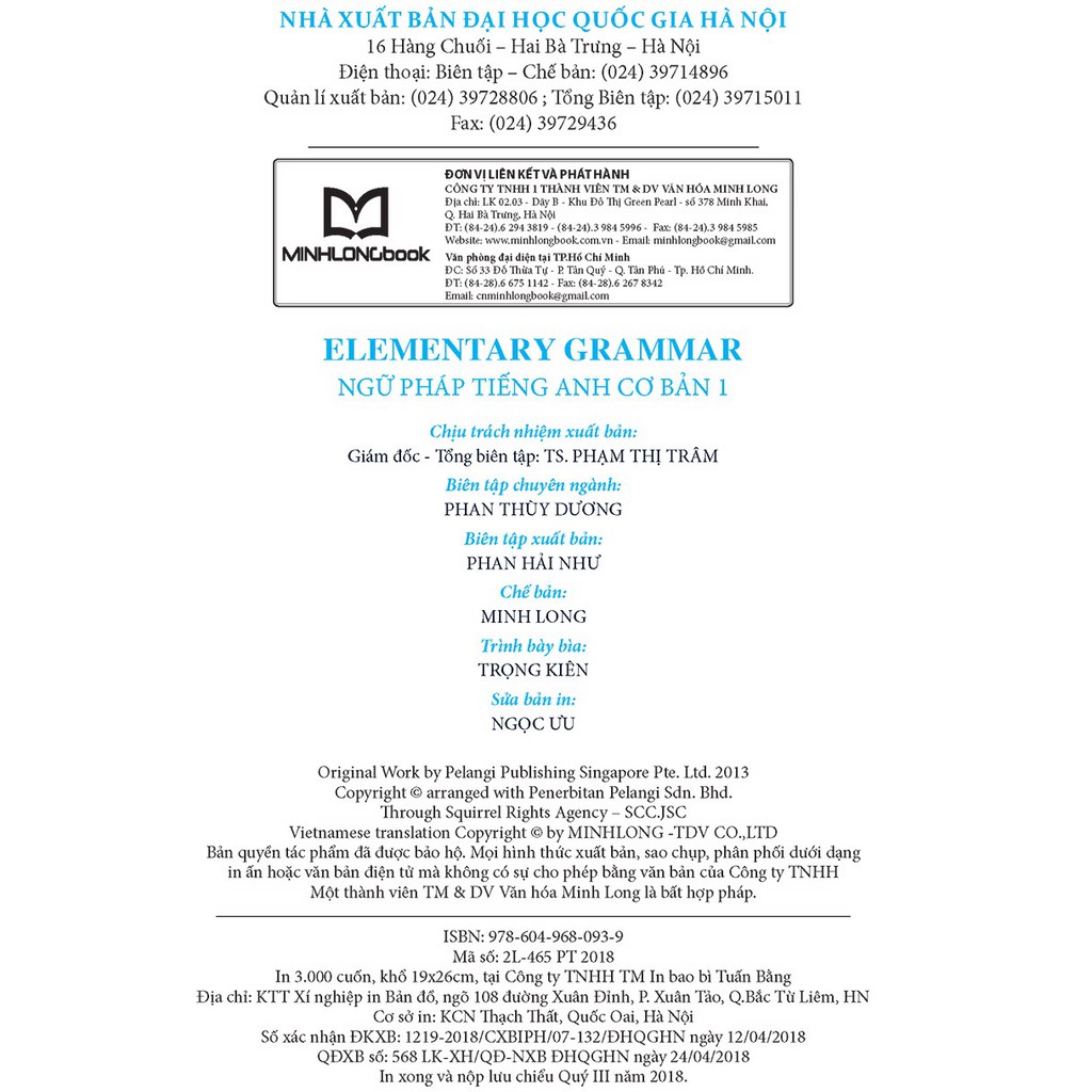 Sách - Elementary Grammar - Ngữ pháp tiếng anh cơ bản dành cho học sinh - Quyển 1 | BigBuy360 - bigbuy360.vn