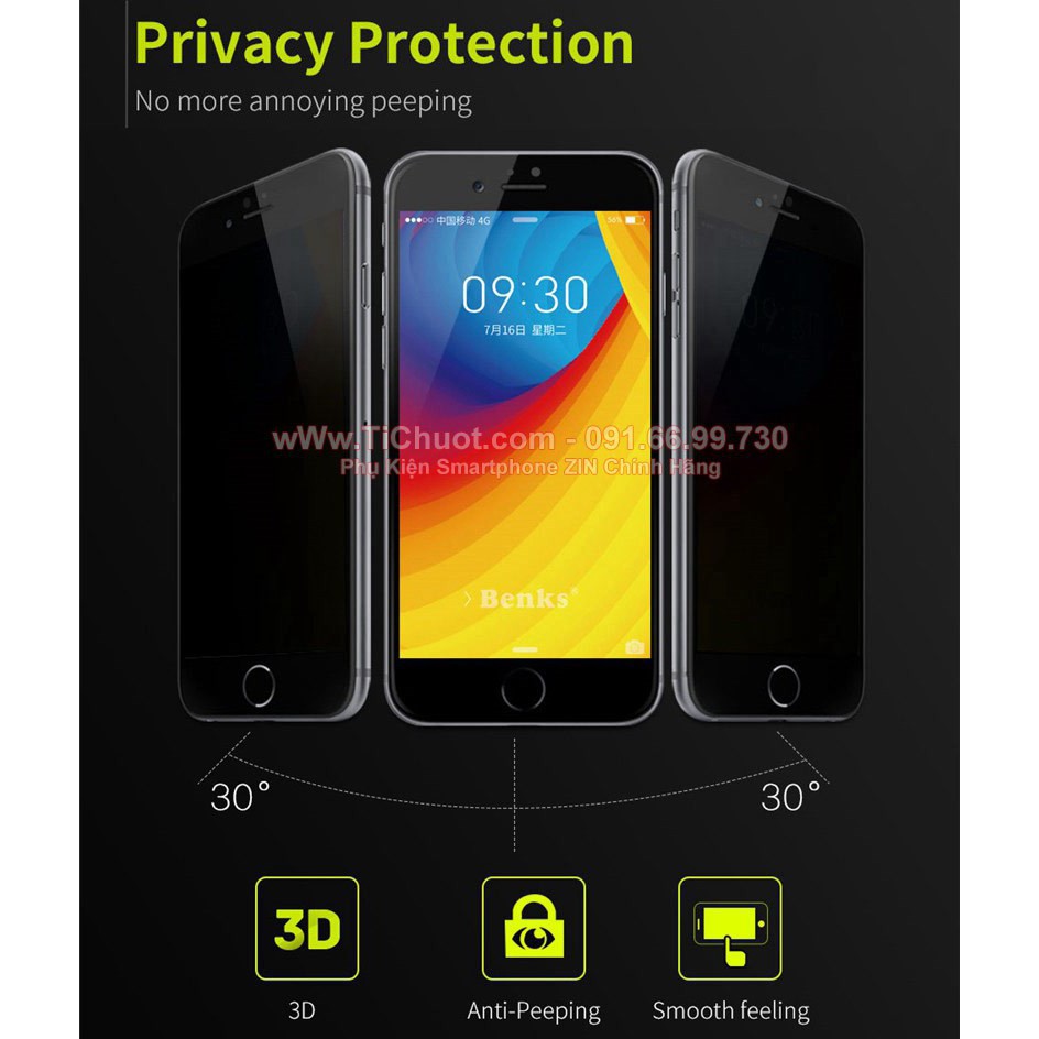 KÍNH CƯỜNG LỰC CHỐNG NHÌN TRỘM 9D Full màn hình CHO IPhone 6/6s/7/7+/8/8+/6+/6s+/X/XS/11ProMAX