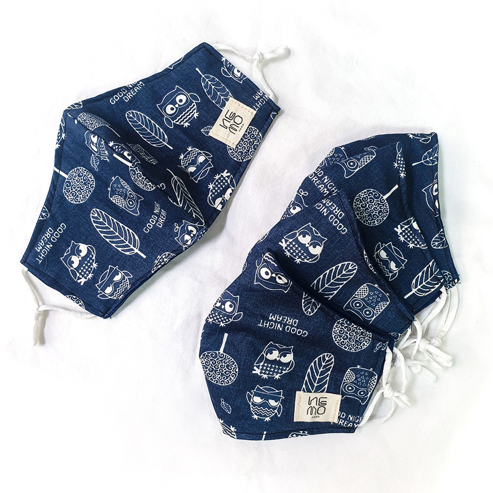 Khẩu trang vải 3 lớp họa tiết chim cú | BigBuy360 - bigbuy360.vn