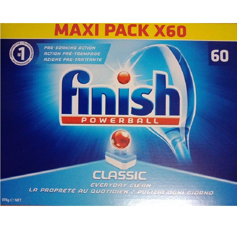 Viên rửa chén bát Finish hộp 60 viên chuyên dùng cho máy rửa bát