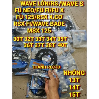NHÔNG + DĨA WAVE RS/RSX/WAVE S110/FU125/FUTURE X/MSX 125 30T-32T-34T-35T-36T-37T-38T-40T CHÍNH HÃNG RECTO