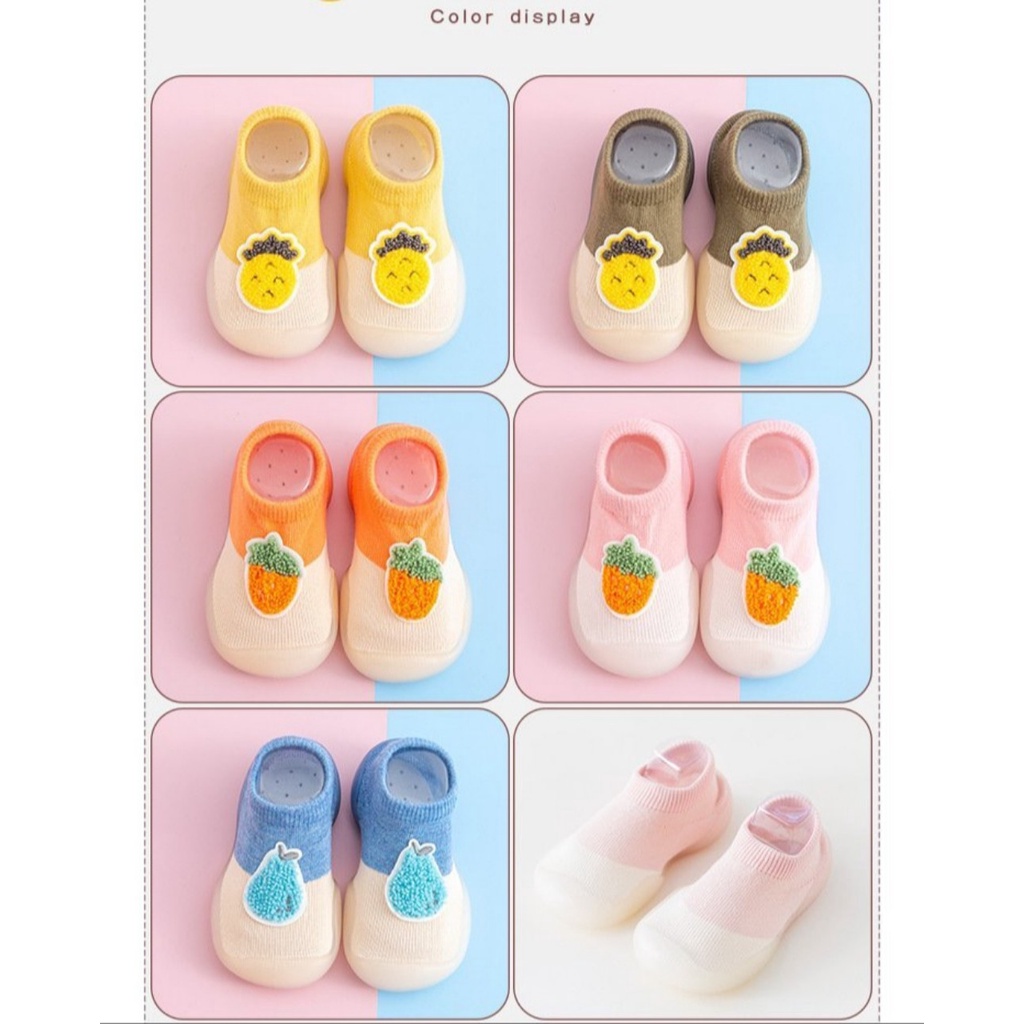 Giày Bún Giày Vớ Tập Đi Trái Cây Siêu Mềm Êm Chân Cho Bé Trai Bé Gái - Mihoshop