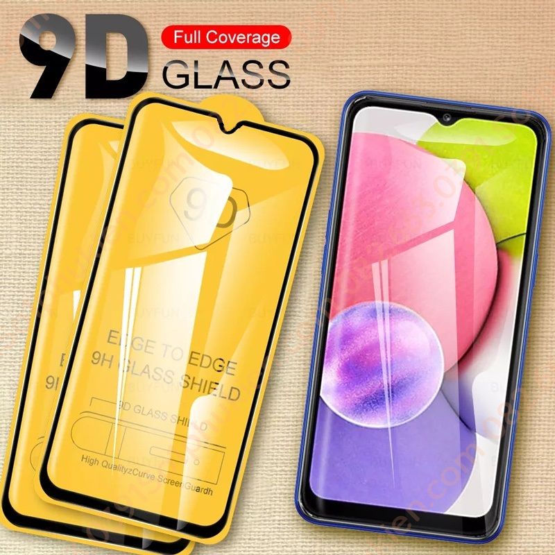 Kính cường lực Samsung A03 full màn hình, trong suốt, không chấm liti