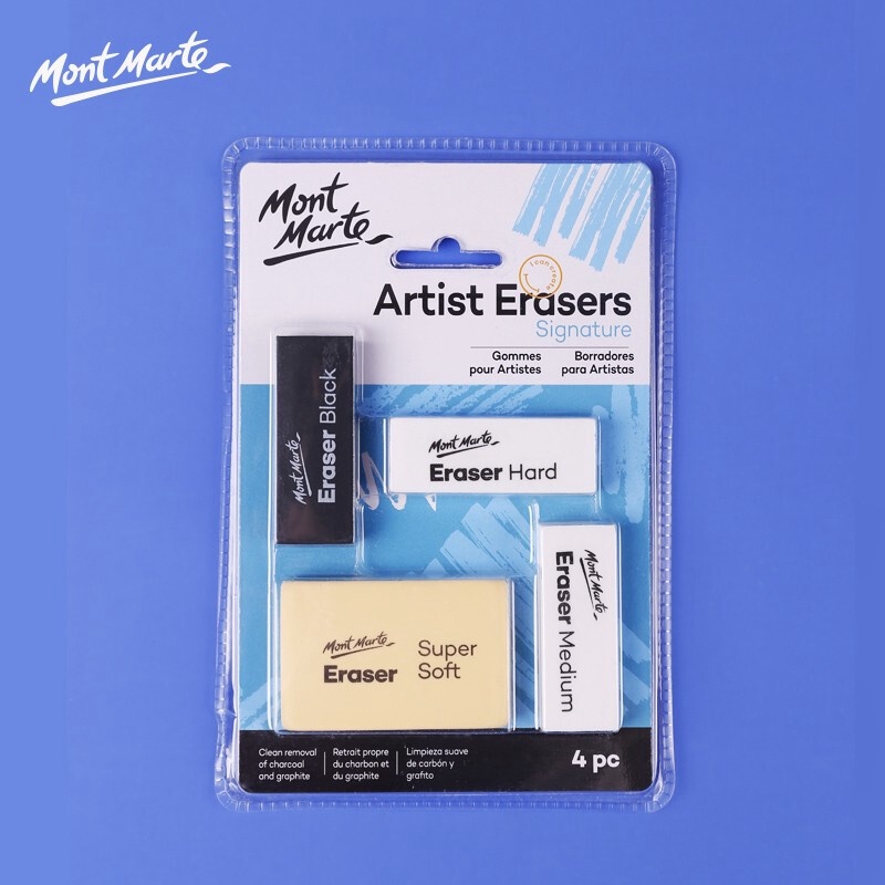 Bộ 4 Gôm Tẩy Chuyên Nghiệp Mont Marte - Artist Erasers Signature 4pc - MAXX0005