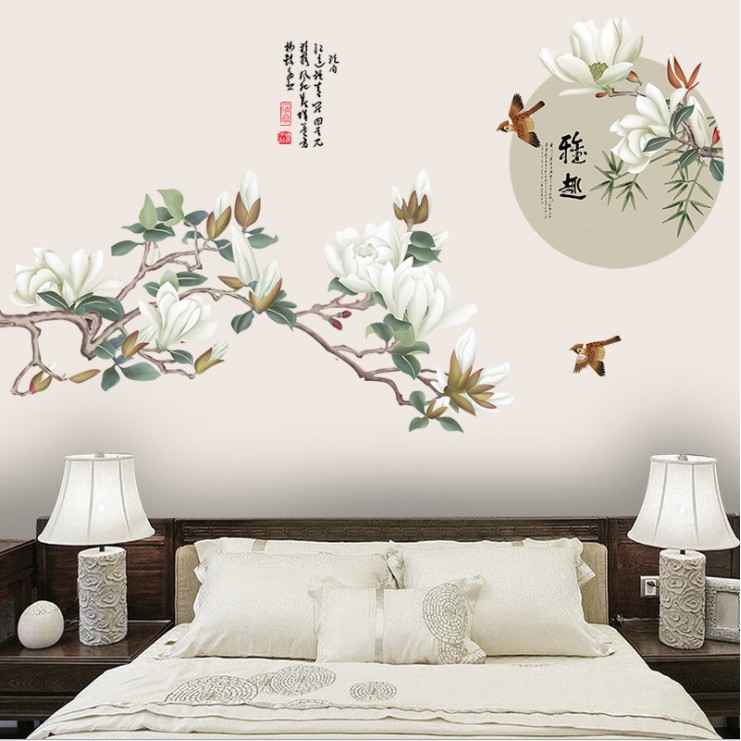 Decal trang trí 3D [GIÁ SĨ] Tranh thủy mặc đẹp, độc đáo, decal dán tường Amyshop có sẵn giao ngay