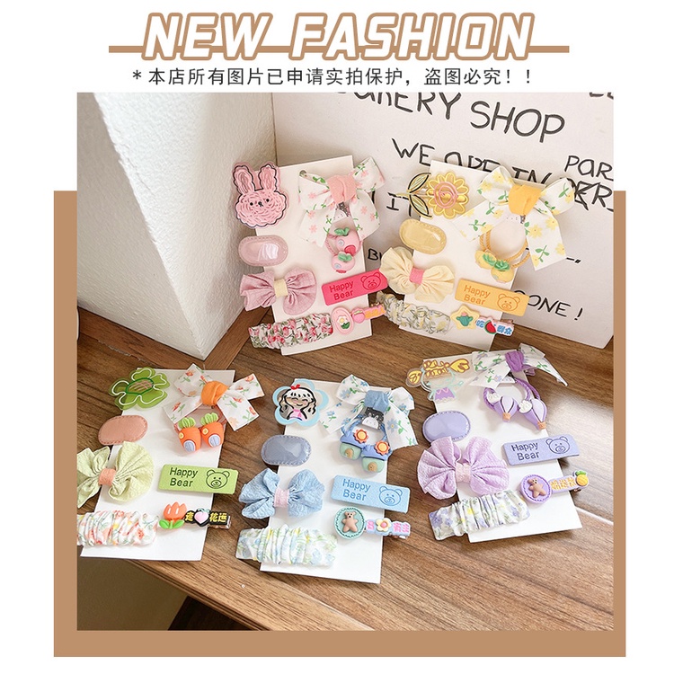 Set 09 ghim tóc, chun tóc, kẹp tóc cho bé gái và bạn gái may thủ công xinh xắn, dễ thương ngọt ngào