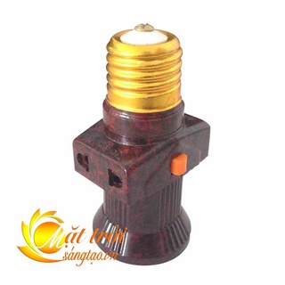 Đầu chia đui xoáy E27 ra thêm 2 ổ cắm