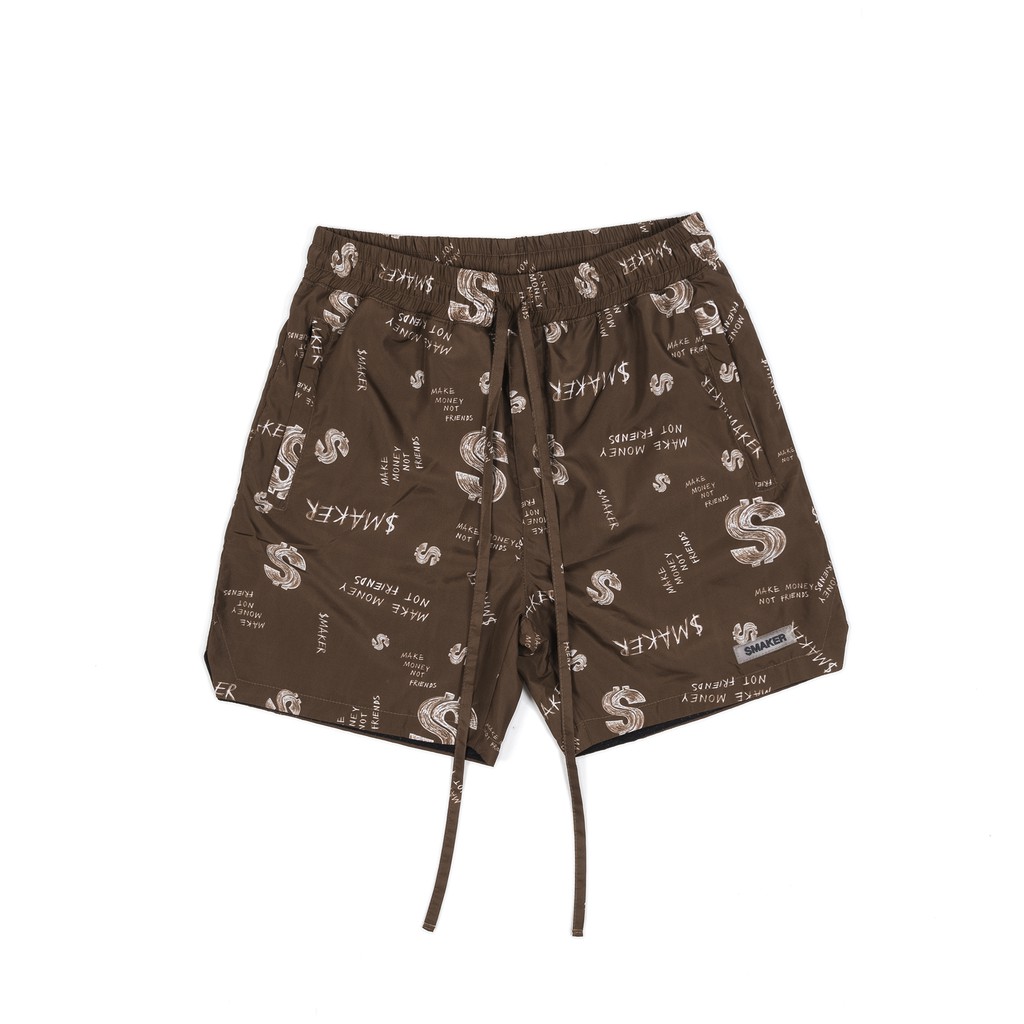 NYLON PRINT SHORT IN BROWN - [SMAKER]
