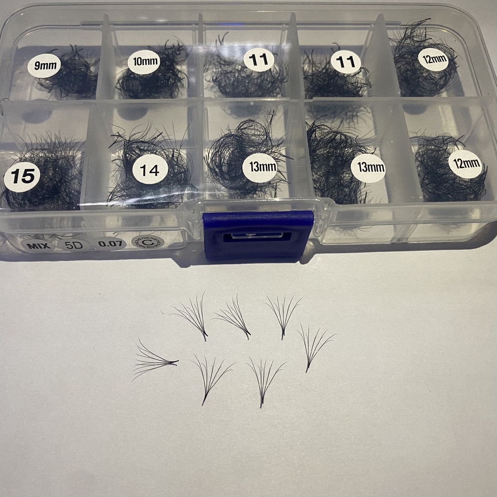 mi FAN 5D MIX (9-15)  C,CC,D 0.07 (1000fan)_dụng cụ nối mi_THÚY HÀ