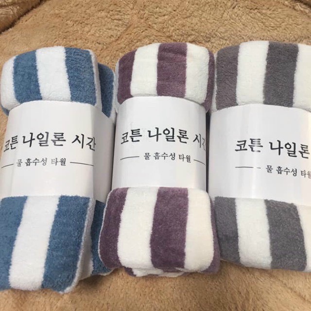 Khăn Tắm Kẻ Lông Cừu Mềm Mịn Xuất Hàn Cao Cấp KT 1.4m x 70cm _ TSDL 140