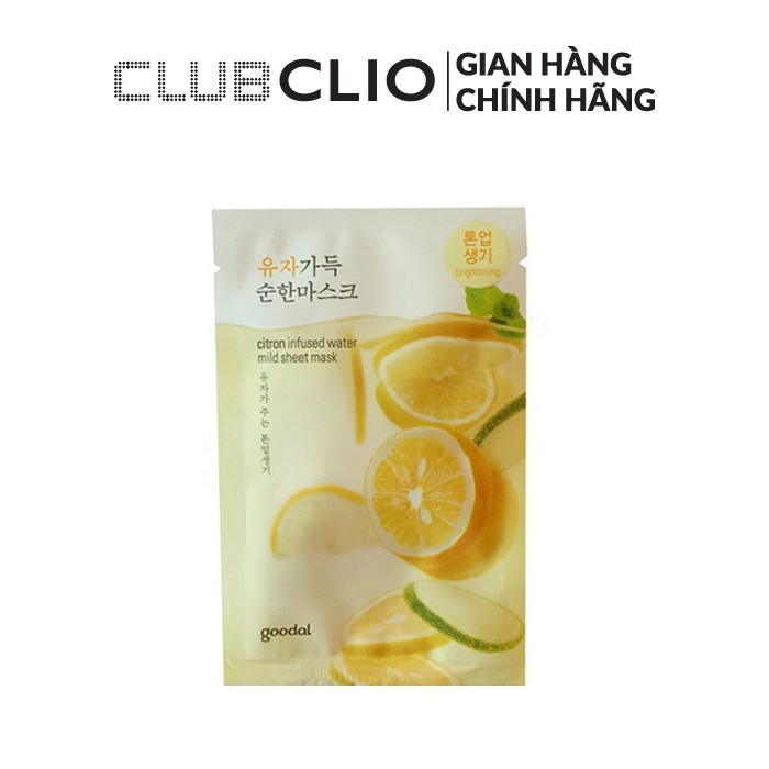 [QUÀ TẶNG KHÔNG BÁN]Combo 5 Mặt Nạ Giấy Goodal Citron Infused Water Mild Sheet Mask 23Mlx5