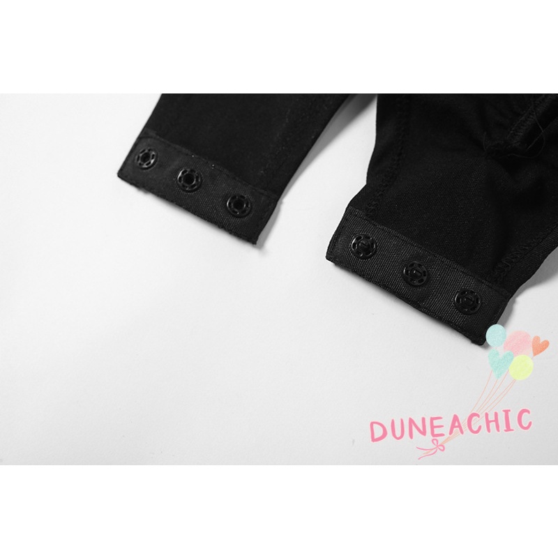 DUNEA Áo Liền Thân Phối Lưới Màu Sắc Tương Phản Quyến Rũ Cho Nữ