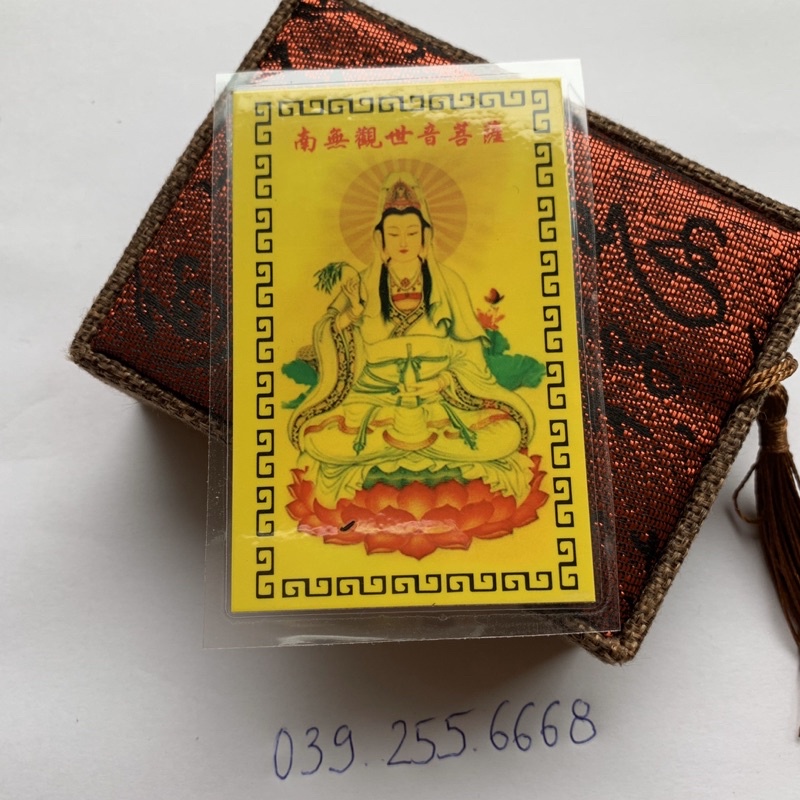 Kim bài Quan Âm toạ đài sen  - Đã Gia Trì