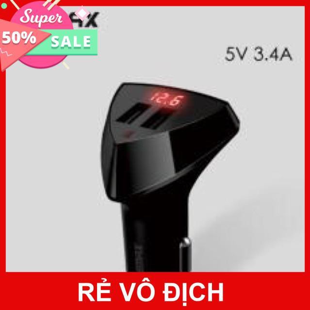 Tẩu sạc ôt 2 cổng đèn LED REMax RC 208