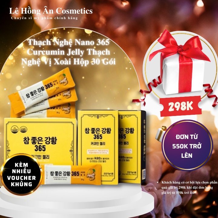 Thạch Nghệ Nano 365 Curcumin Jelly Thạch Nghệ Vị Xoài Hộp 30 Gói