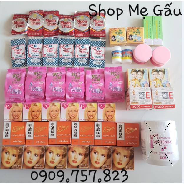 Combo kem nắp hồng k lấy hũ body trắng lớn
