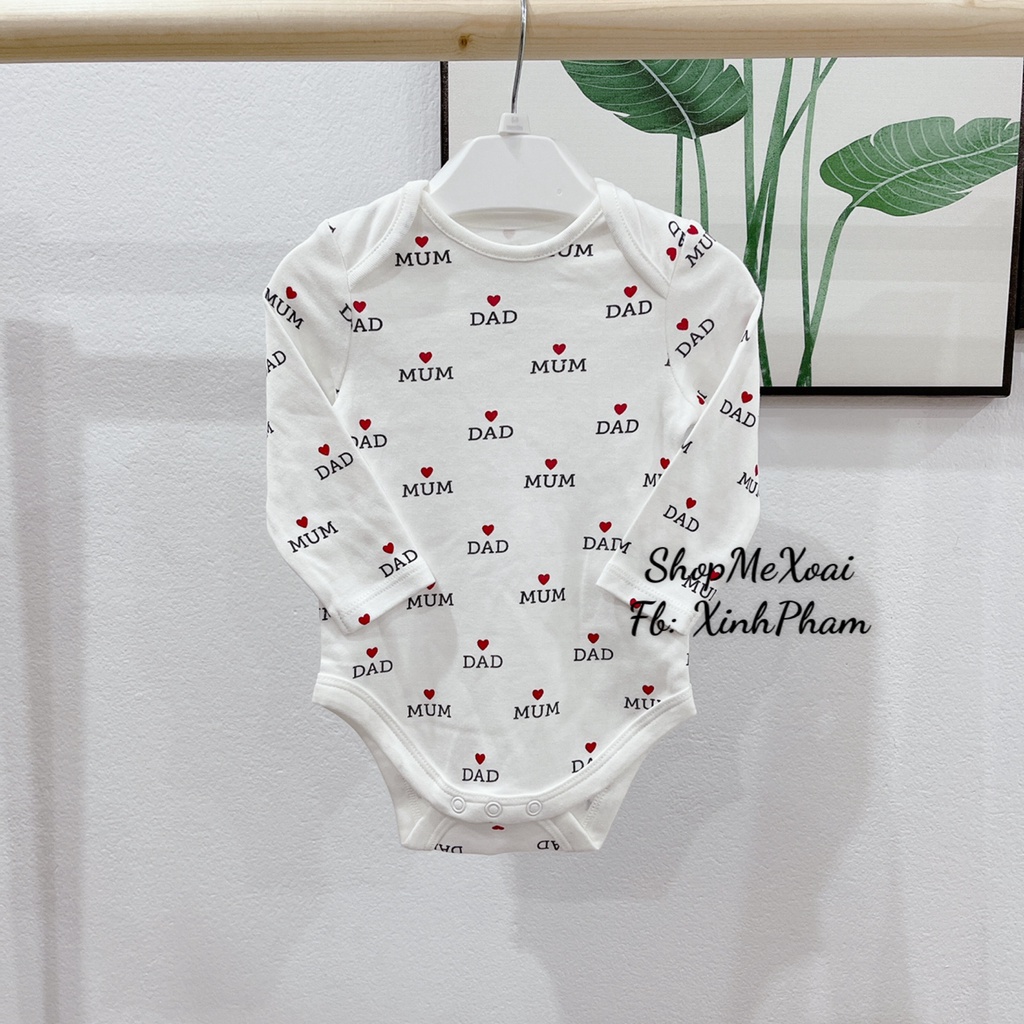 [Chọn mẫu][Size 62cm] Bodysuit dài tay cho bé size từ 5-6,5kg