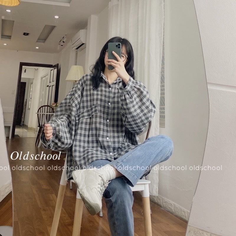 |ẢNH THẬT| Áo sơmi nam nữ,áo sơmi thời trang,áo sơmi caro đen trắng tay lồng đèn SIÊU RẺ | BigBuy360 - bigbuy360.vn