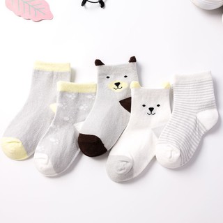 Sét 5 đôi tất hè thu cổ cao cho bé
