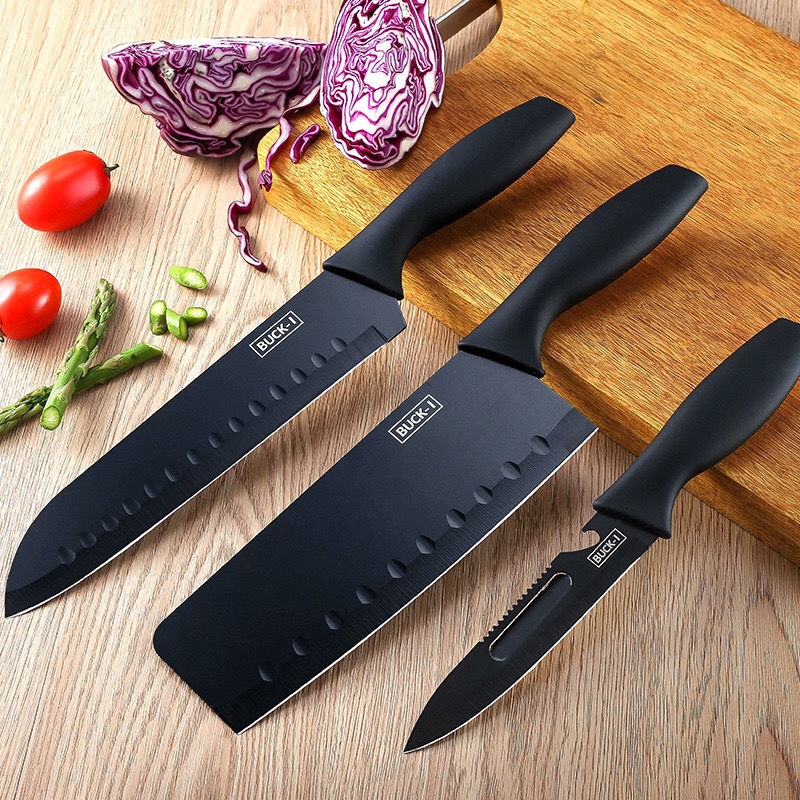 Bộ Dao Thớt 7 Món BUCK-T, Bộ Dao,Thớt 7 Món Không Rỉ BUCK-T- Siêu Bền,Siêu Cứng