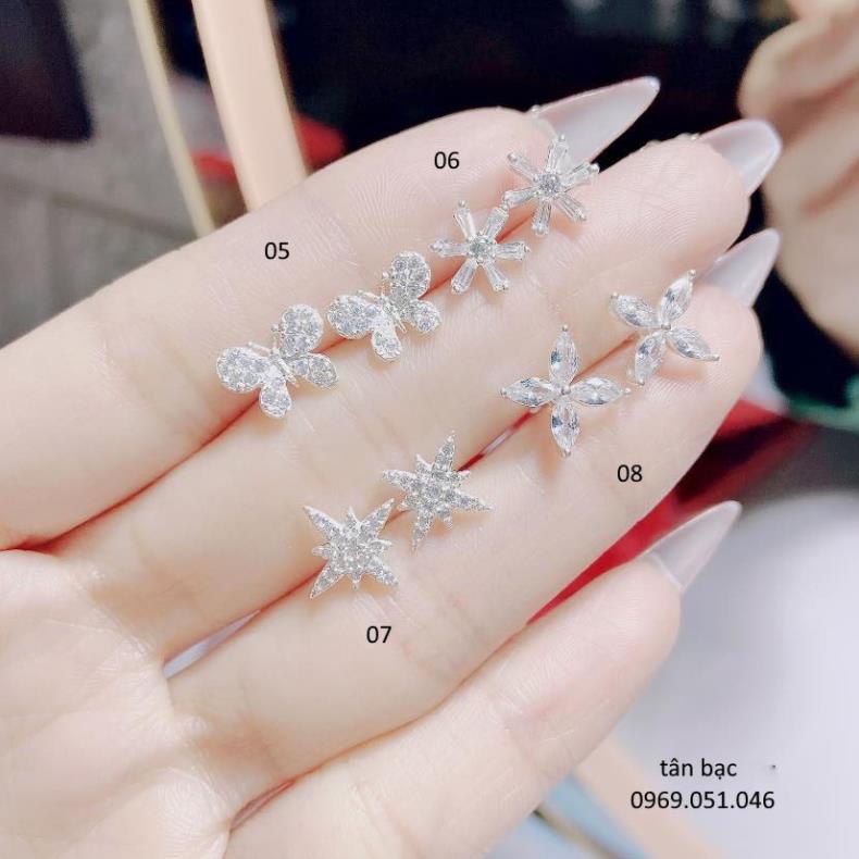 xả kho các mẫu bông tai hot trend , giá rẻ, chị em nhanh tay - bạc chuẩn 100%