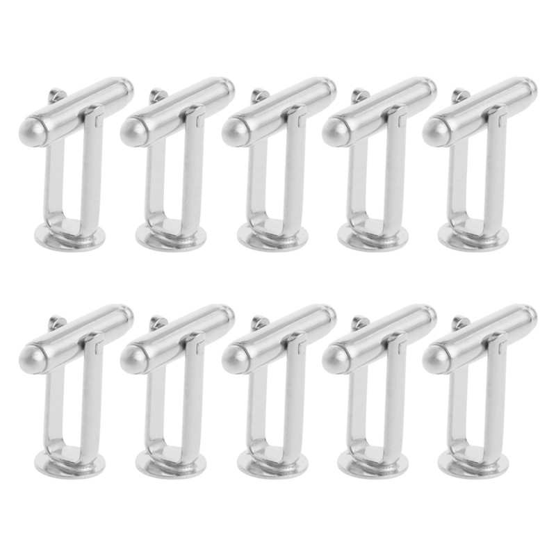 king Piercing Classic 10 Pcs Men's Cufflinks Cuff Link Silver Tone Backs Blanks 0.31"