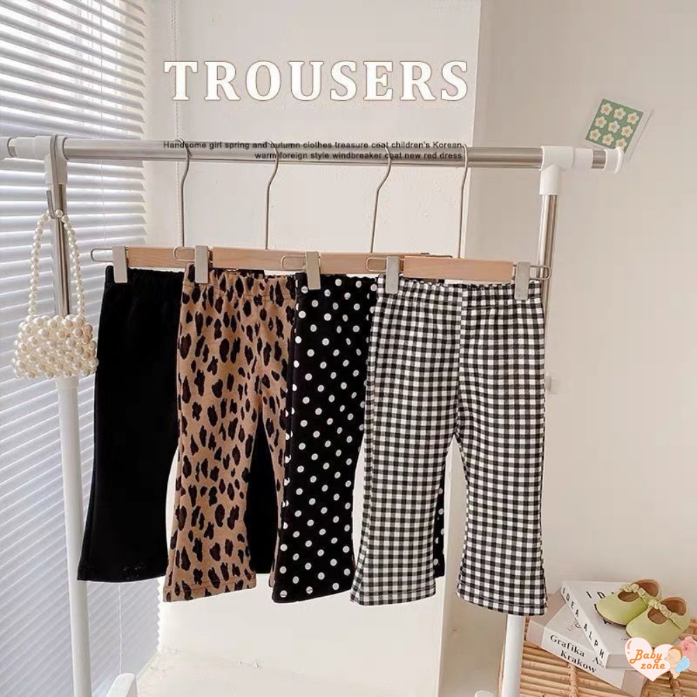 Quần Dài Ống Loe Lưng Thun Phong Cách Phương Tây Thời Trang Xuân Thu Cho Bé Gái