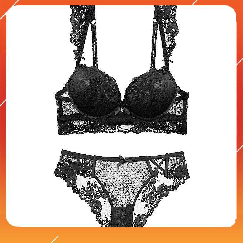 Set bộ đồ lót nữ ren áo không gọng, đệm mút 3cm dành cho các nàng có V1 trung bình nhỏ, Mã B25288