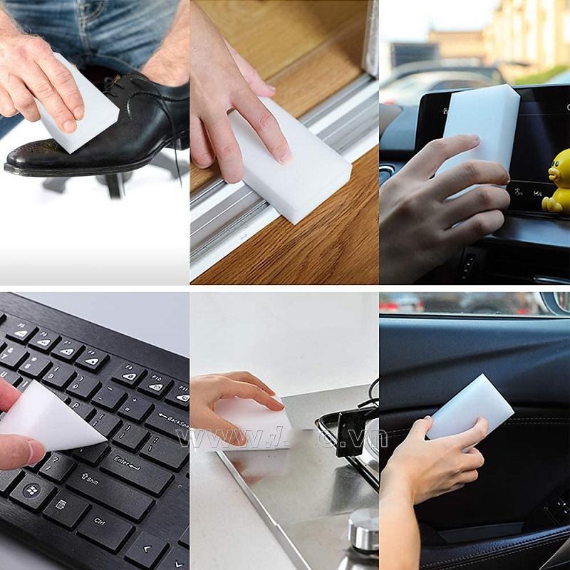 Mút chùi Melamin kỳ diệu xuất xứ Nhật Bản làm sạch vết bẩn không cần xà phòng