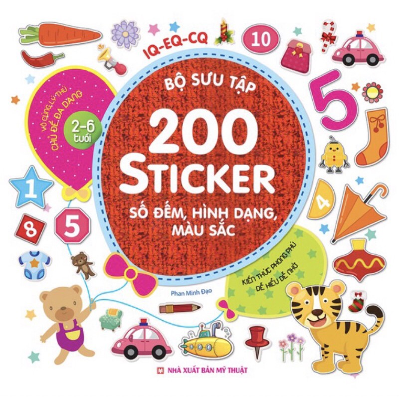 Sách - Bộ sưu tập 200 sticker – Số đếm, hình dạng, màu sắc