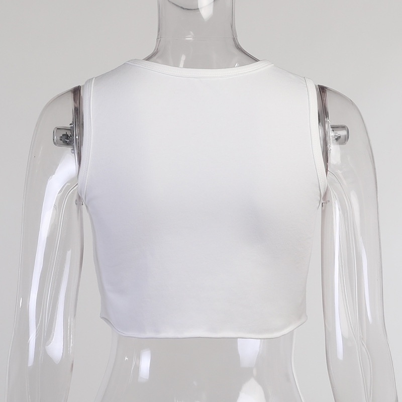 Áo Tank Top Cổ Tròn In Họa Tiết Đầu Lâu Phong Cách Punk Thời Trang Cho Nữ